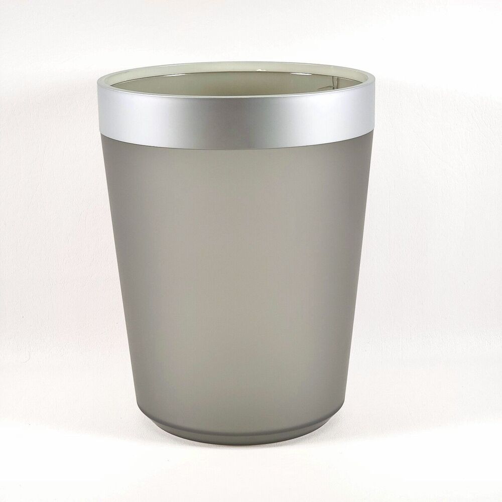 Modern Style Wastebasket Dark Grey &‎ Silver 11" Tall from Threshold by Target